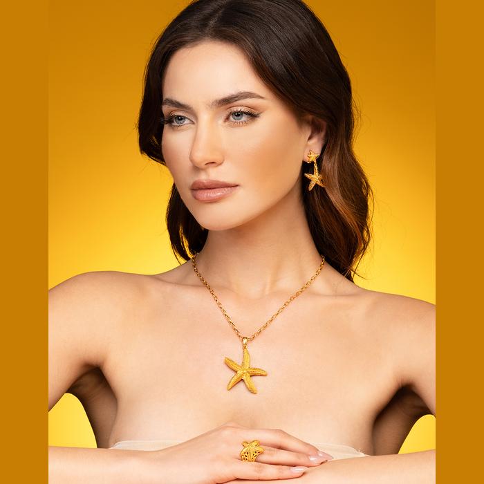 Collier étoile de mer en or nude