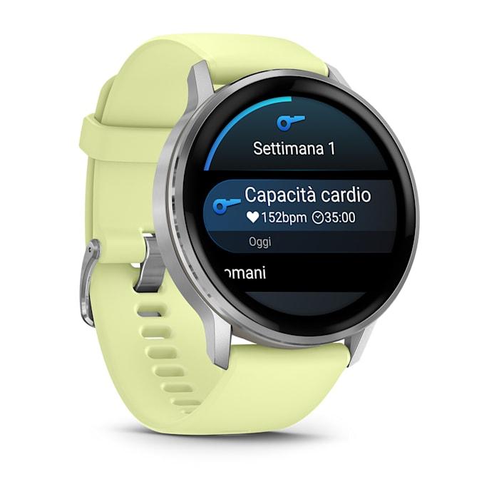 Venu® 4 – 45 mm, Silver con cinturino in silicone Citron