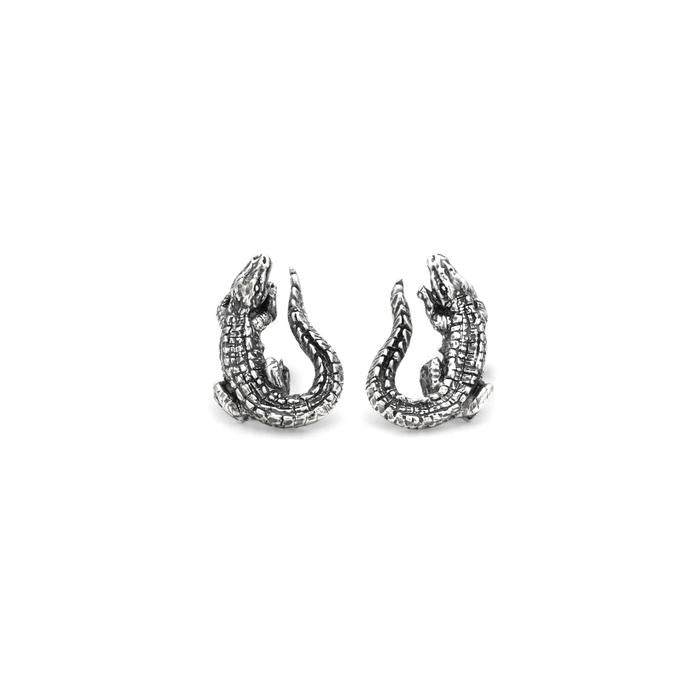 Boucles d'oreilles bouton crocodile