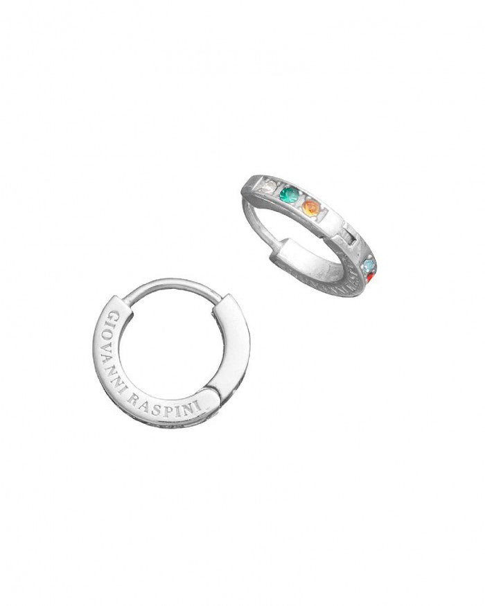 Crystal Color Small Huggie Earrings