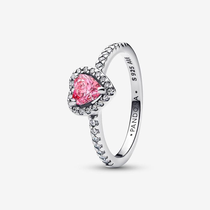 Pink Embossed Heart Ring