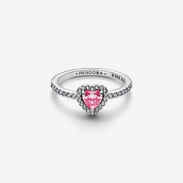 Pink Embossed Heart Ring
