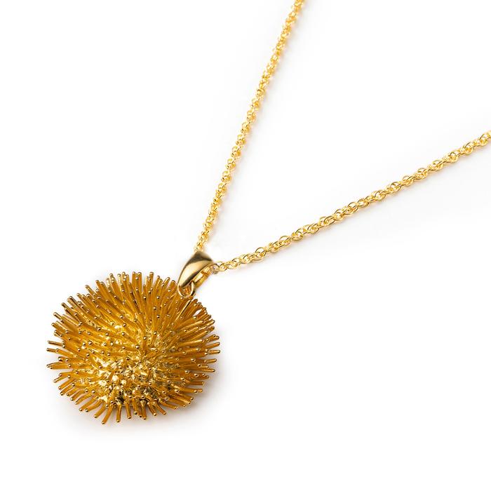 Gold Hedgehog Necklace Acueli