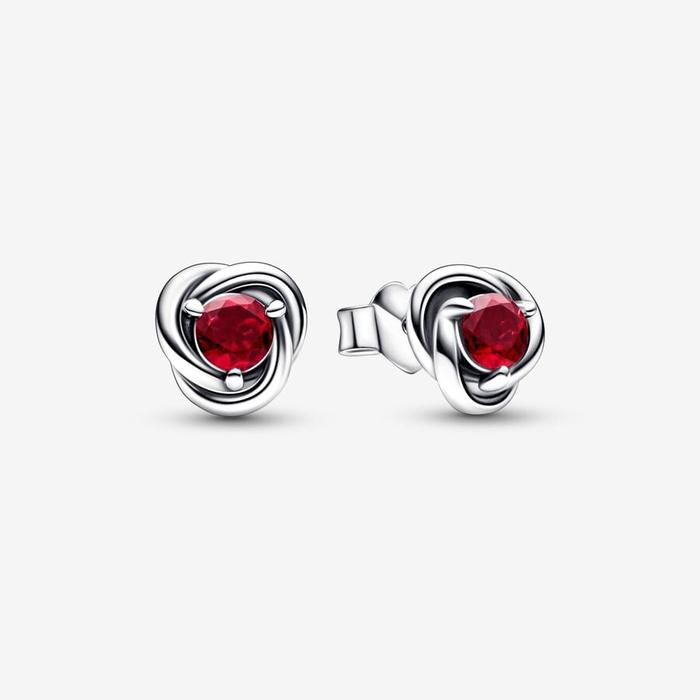 Boucles d'oreilles à tige Cercles éternels rouge feu de juillet