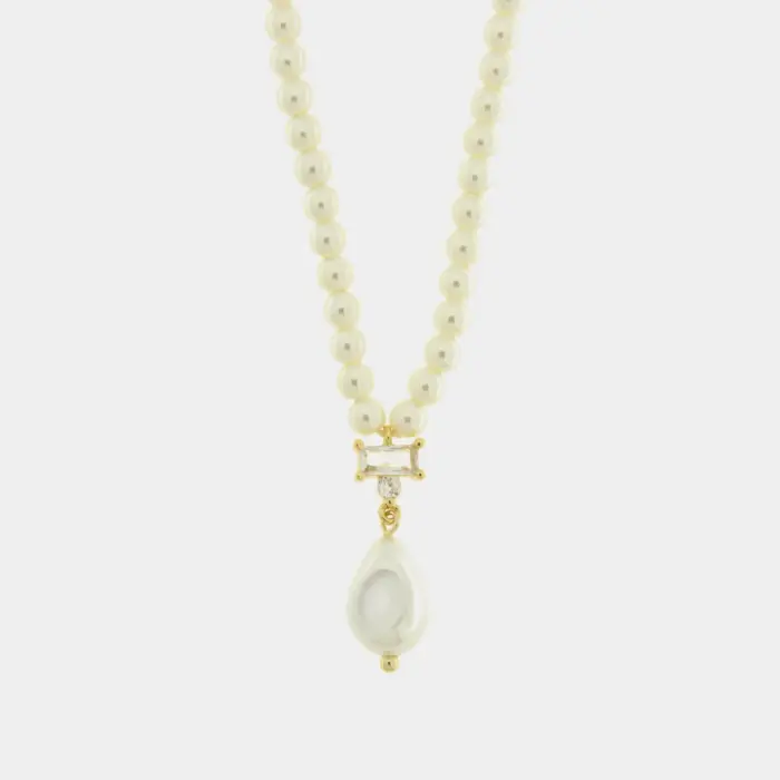 Collana in Metallo con perle e cristallo