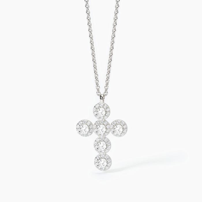 Collier ras du cou en argent avec pendentif croix MILANESIENNE