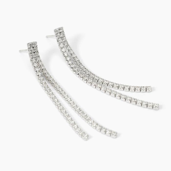 Boucles d'oreilles en argent avec cascade de zircones SAN LORENZO
