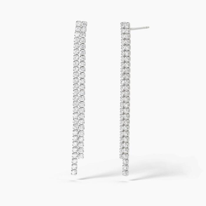 Boucles d'oreilles en argent avec cascade de zircones SAN LORENZO