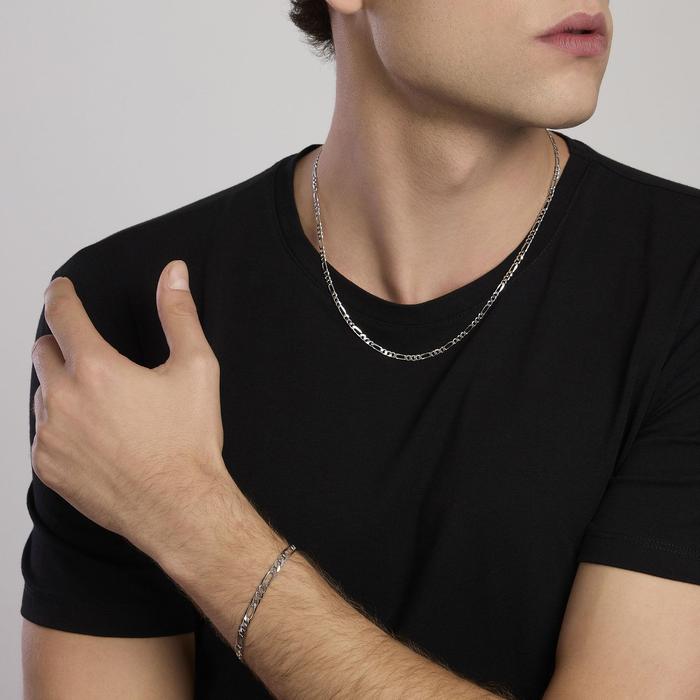 Men's Silver Necklace with Millennium Chain