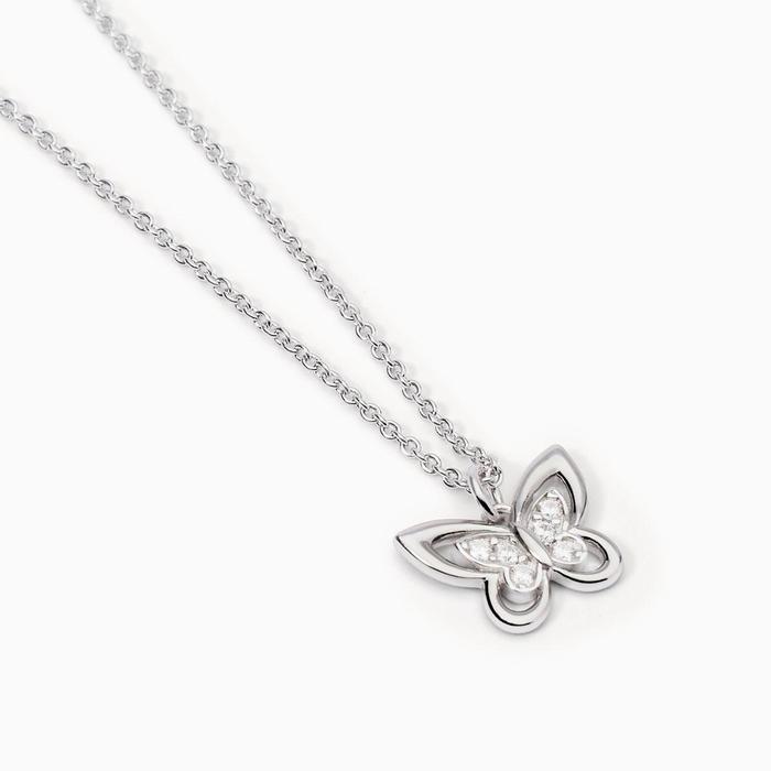 Girocollo con farfalla in zirconi Spring Life