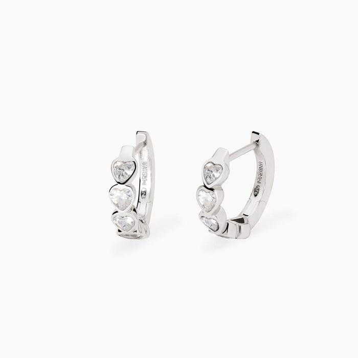 Superbes boucles d'oreilles en zircone taillée en cœur