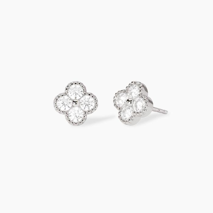 Boucles d'oreilles fleur de jasmin en zircone