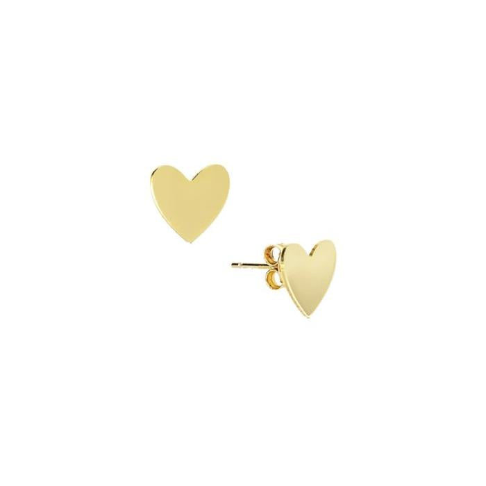 Real Gold Heart Earrings