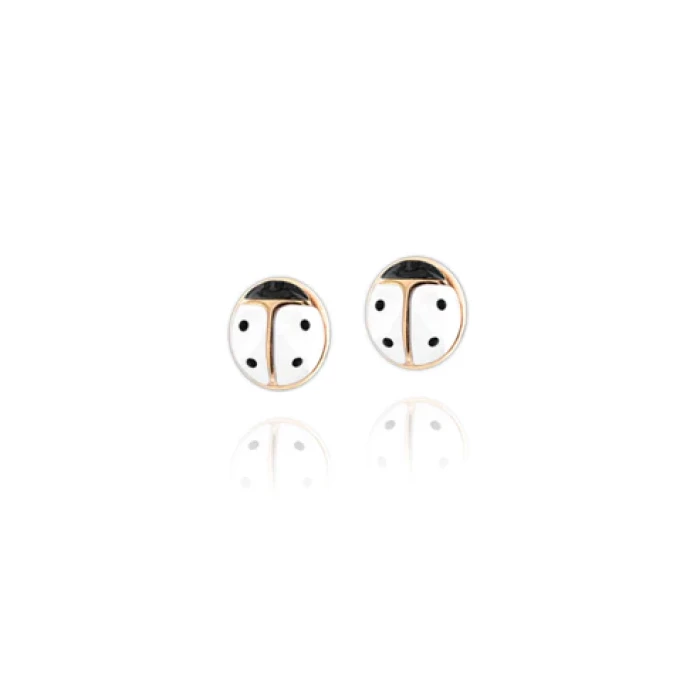 Boucles d'oreilles coccinelle en or véritable