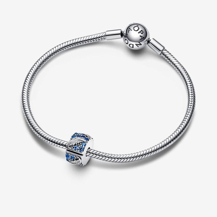 Charm Clip Piume e Pavè Blu