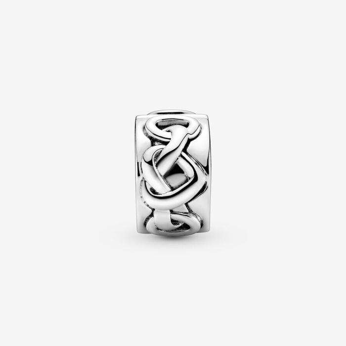 Charm Clip Intertwined Hearts