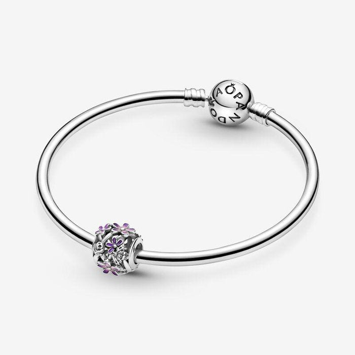 Breloque ajourée marguerite violette