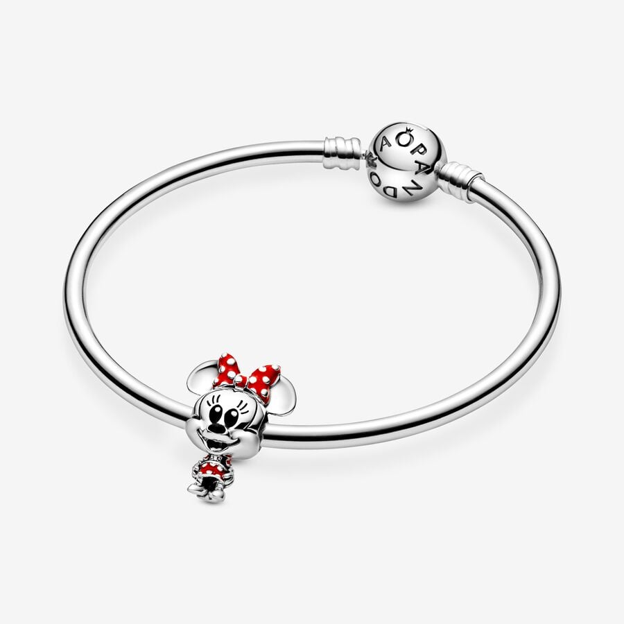 Disney, Charm Minnie con Vestito e Fiocco a pois