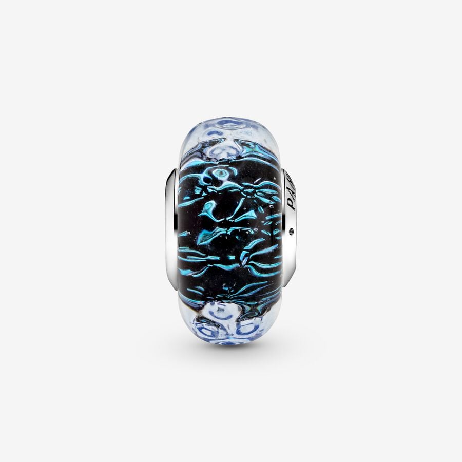 Breloque en verre de Murano, Océan bleu