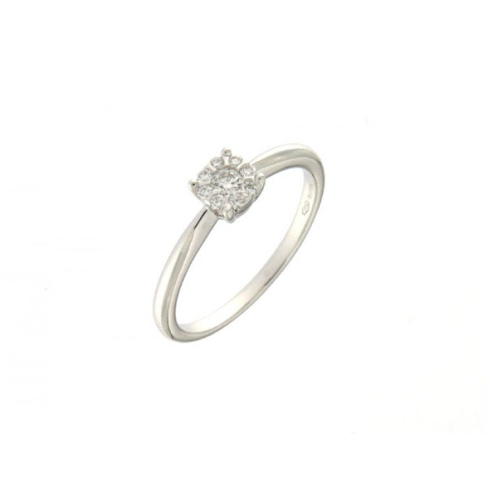 Bague solitaire pavée br