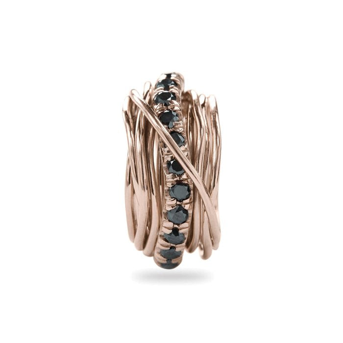 Filodellavita Carato 13 fili in Oro Rosa 9kt e Diamanti Black