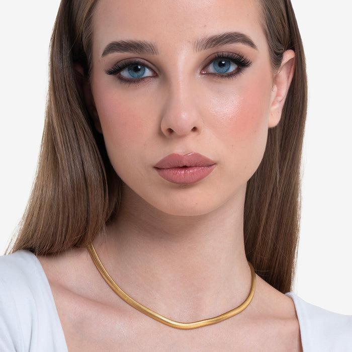 COLLANA DONNA SNAKE IN ACCIAIO IP GOLD
