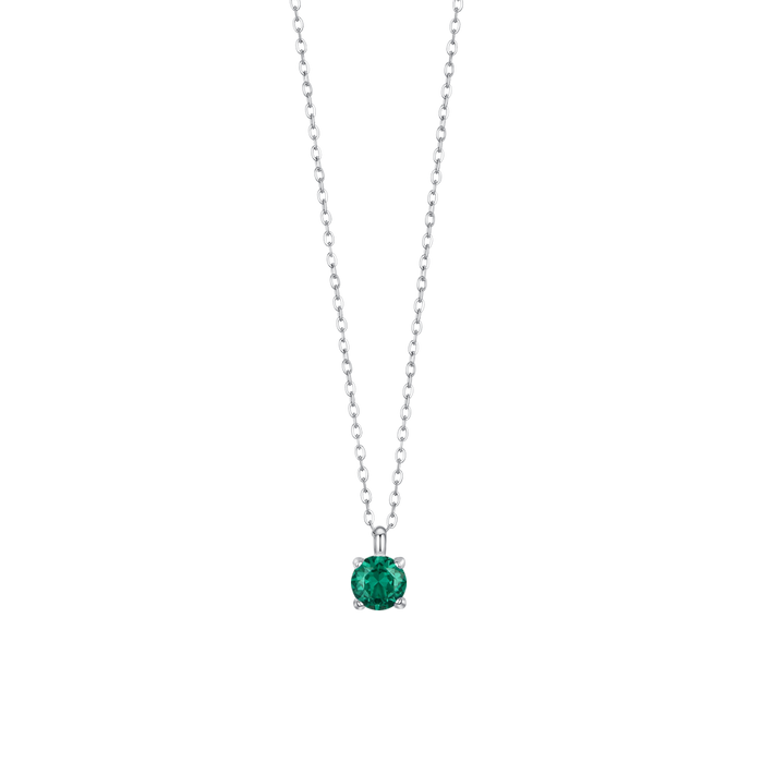 COLLANA DONNA IN ACCIAIO ZIRCONE VERDE