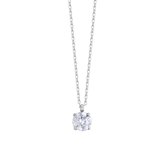 COLLANA DONNA IN ACCIAIO CON CRISTALLO BIANCO