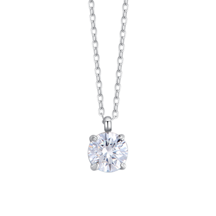 COLLANA DONNA IN ACCIAIO CON CRISTALLO BIANCO
