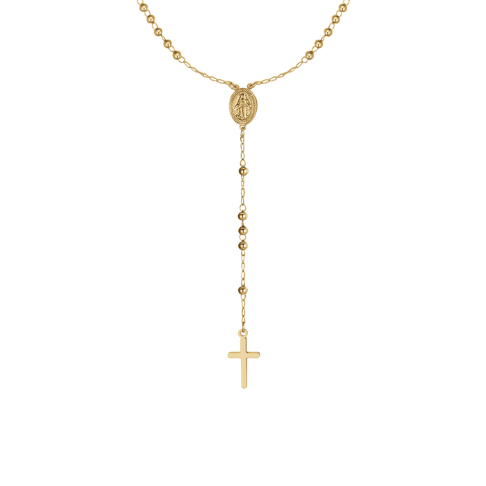 COLLANA DONNA ROSARIO IN ACCIAIO IP GOLD