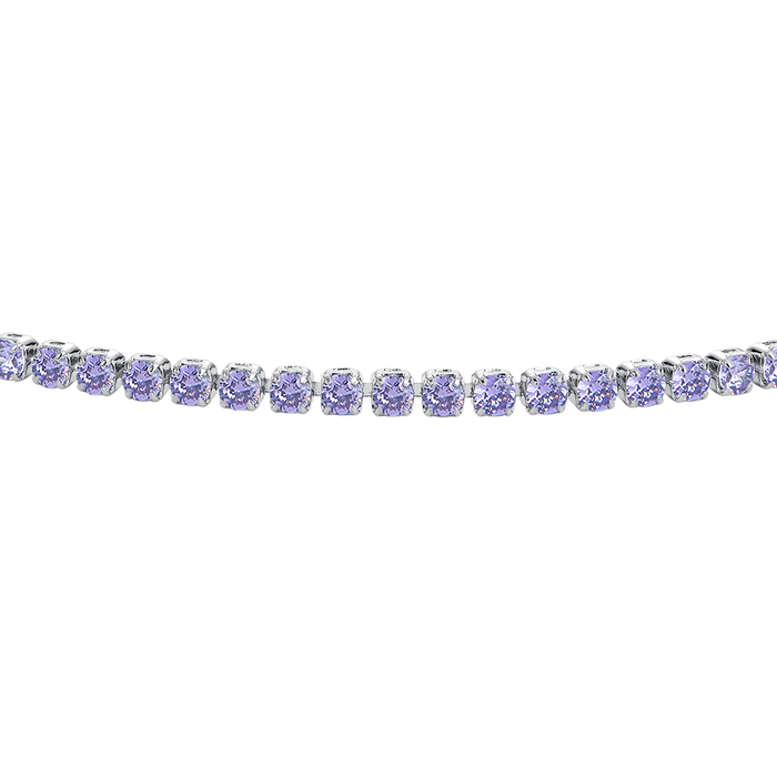 CAVIGLIERA DONNA IN ACCIAIO CON ZIRCONI VIOLA