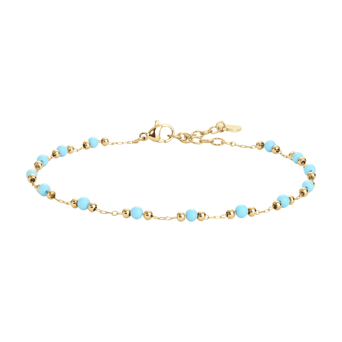 CAVIGLIERA DONNA IN ACCIAIO IP GOLD CON PIETRE TURCHESI