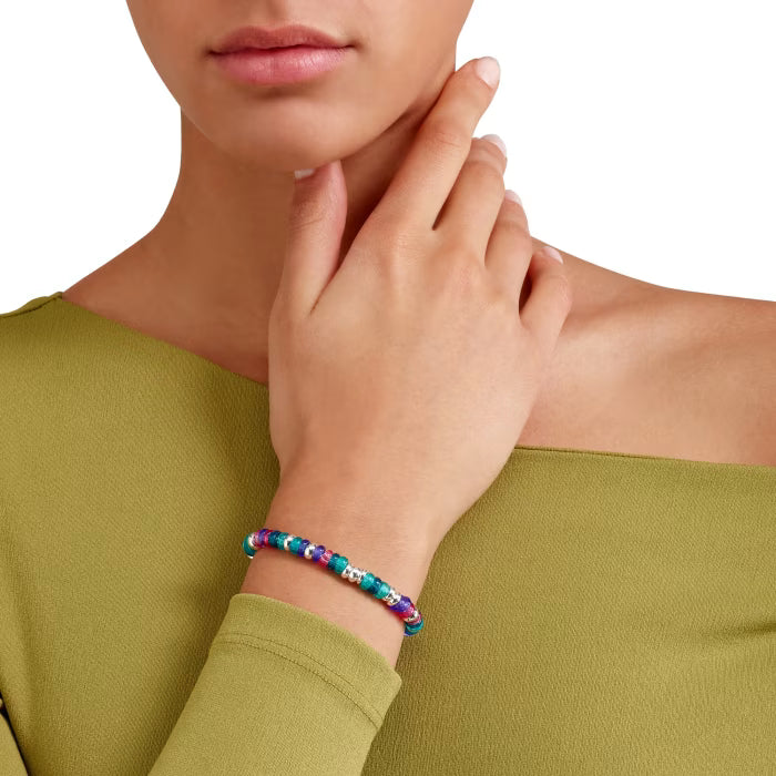 BRACCIALE RONDELLE ARGENTO & PLASTICA RICICLATA
