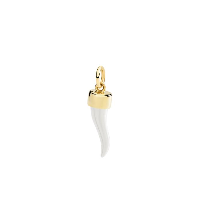 YELLOW GOLD & SILVER HORN PENDANT