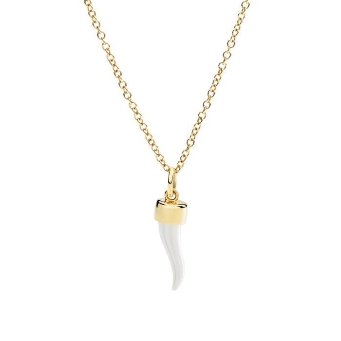YELLOW GOLD & SILVER HORN PENDANT