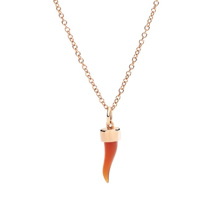 ROSE GOLD & CARNELIAN HORN PENDANT