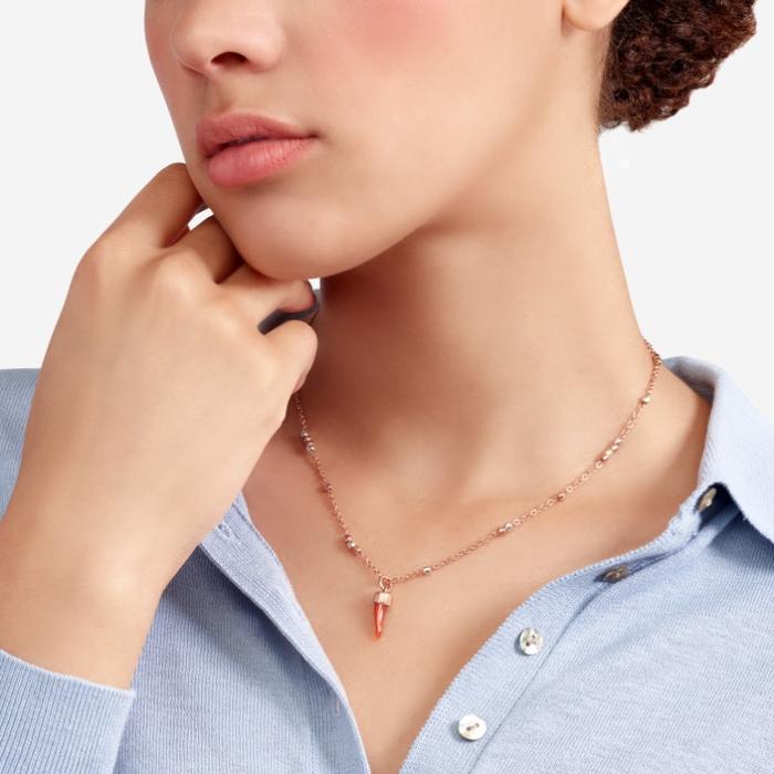 ROSE GOLD & CARNELIAN HORN PENDANT