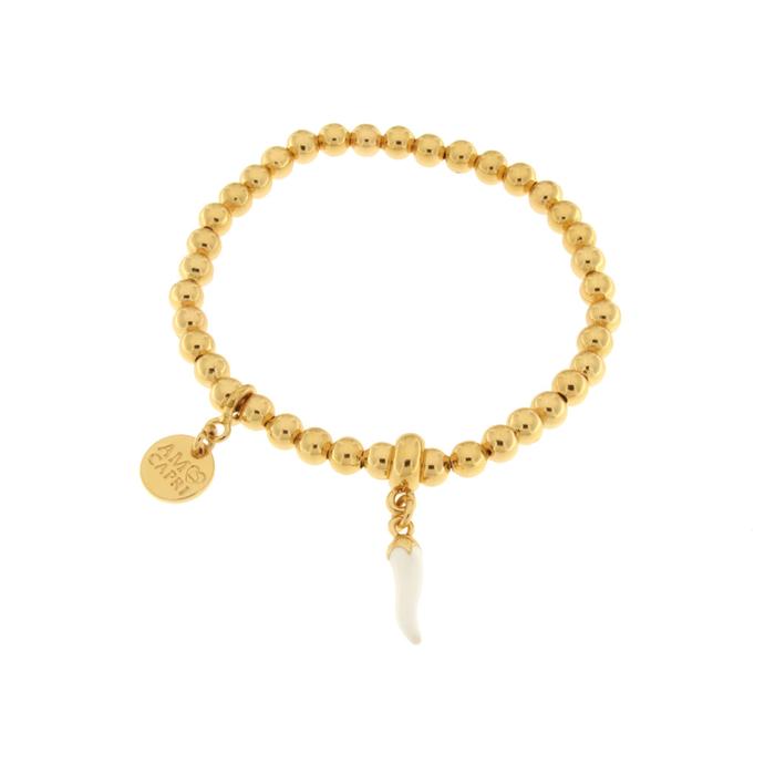 Metal Bracelet with White Horn