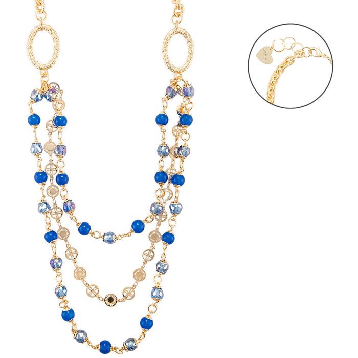 Crystal and jadelite necklace