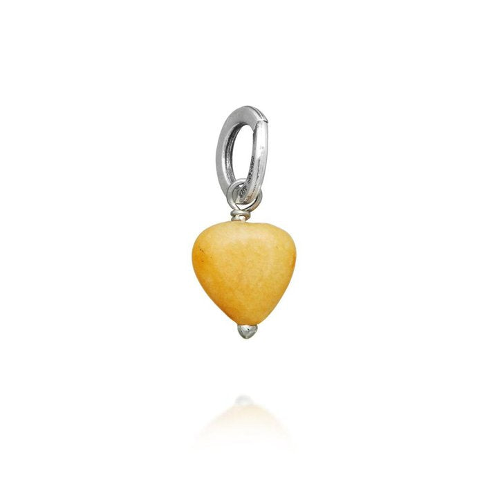 Breloque cœur en aventurine jaune