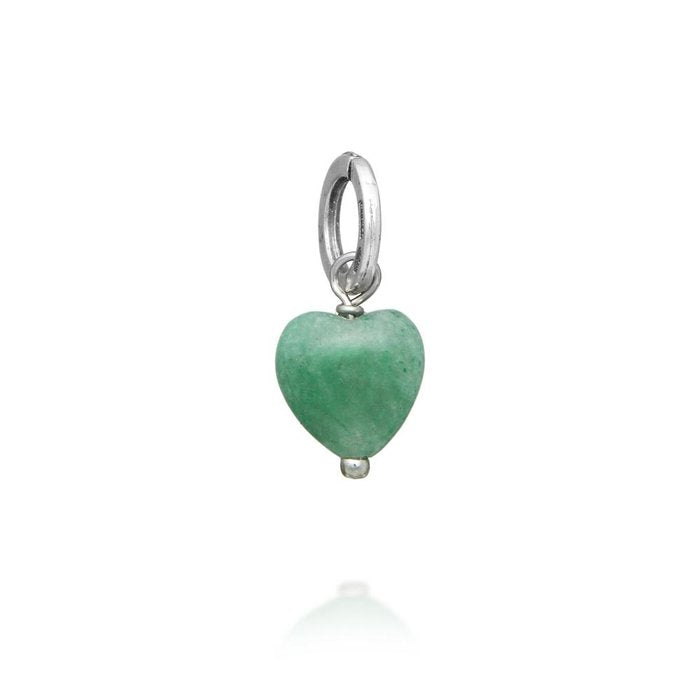 Breloque cœur en aventurine verte