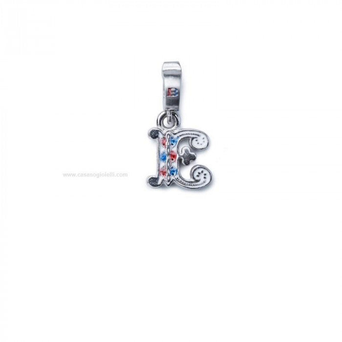 Charm Letter E Silver And Enamel