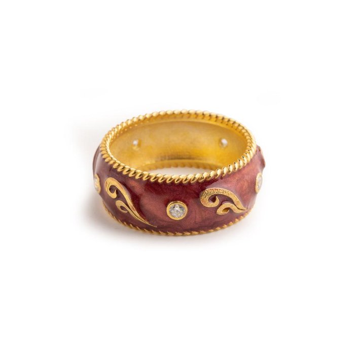 Bague Lapilli Wave Large Band