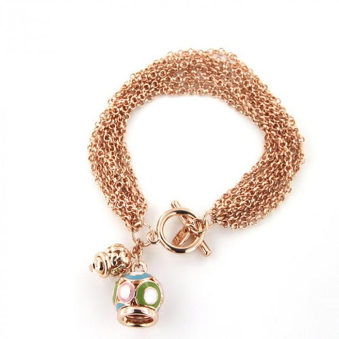 Bracciale multifili con campanella smaltata - steampuhousenkstore.com