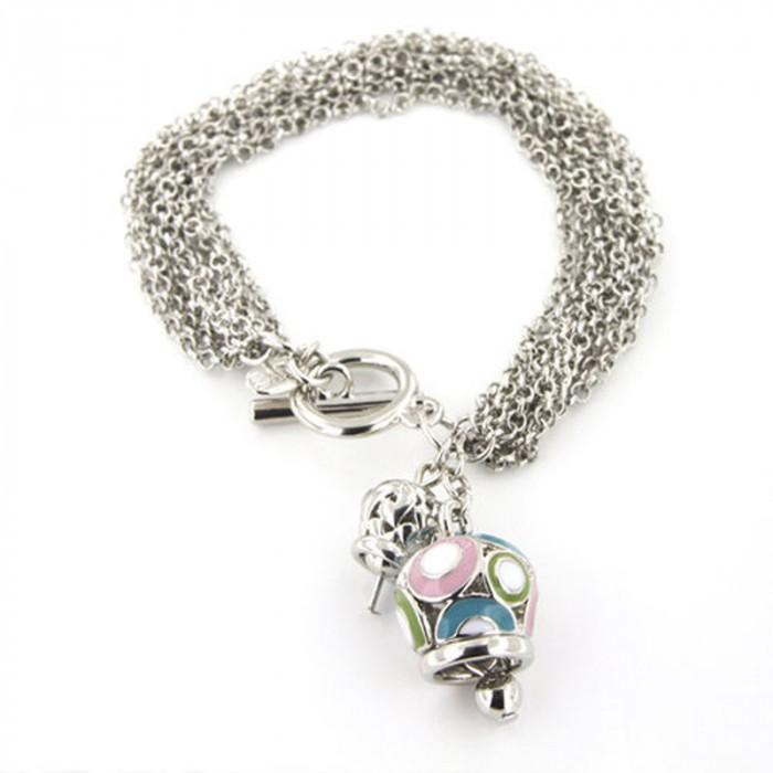 Bracciale multifili con campanella smaltata - steampuhousenkstore.com