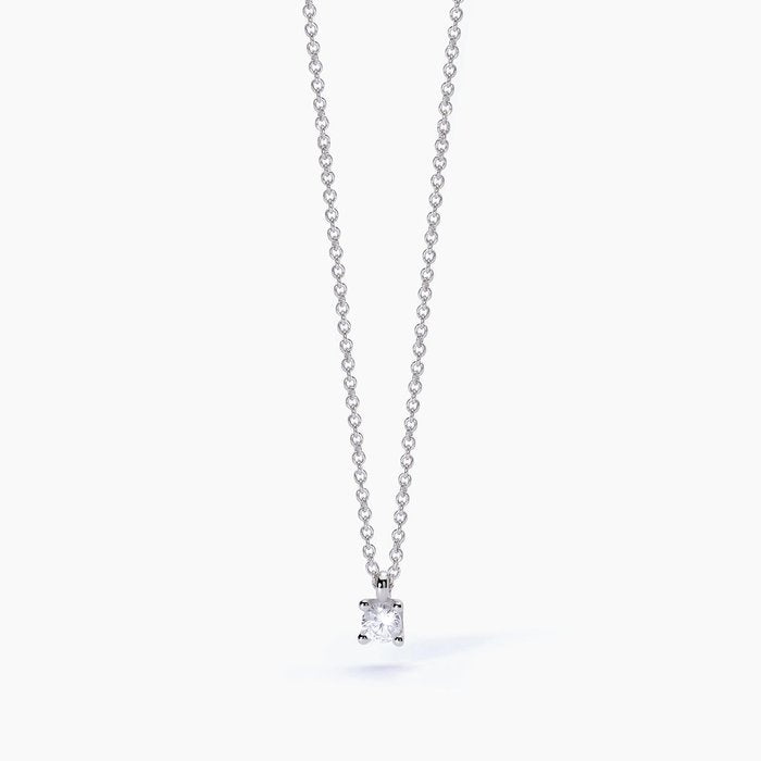 Collier ras du cou en argent avec chaîne forzatina et point lumineux BRILLANT