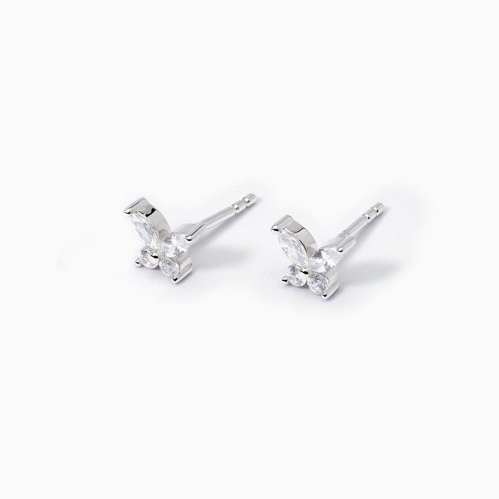 Boucles d'oreilles en argent et cristal blanc SECRET GARDEN
