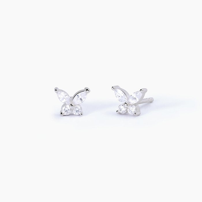 Boucles d'oreilles en argent et cristal blanc SECRET GARDEN