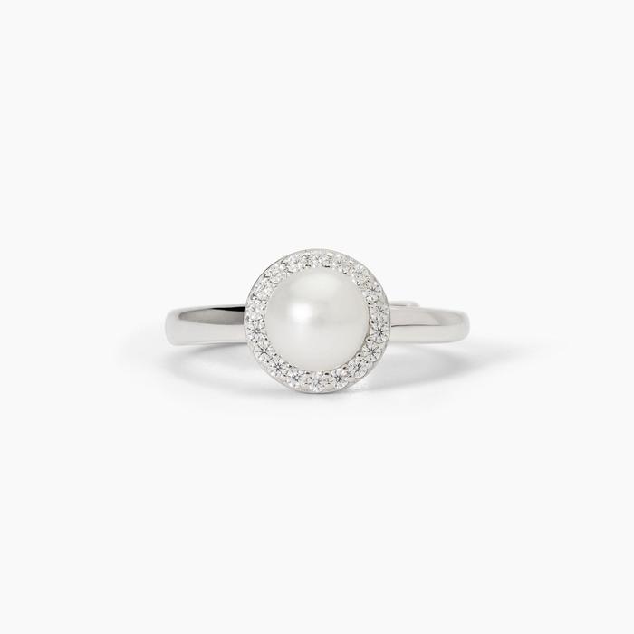 Anello in argento con perla coltivata MILANESIENNE