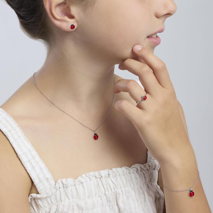 Collier ras du cou en argent avec coccinelle FORTUNELLA